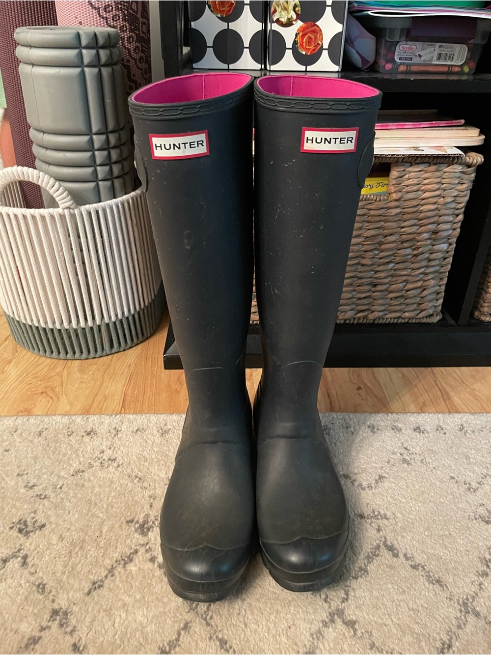 Hunter Original Stripe pink stripe boots women’s US 9/UK 7 Limited Edition - Picture 2 of 8